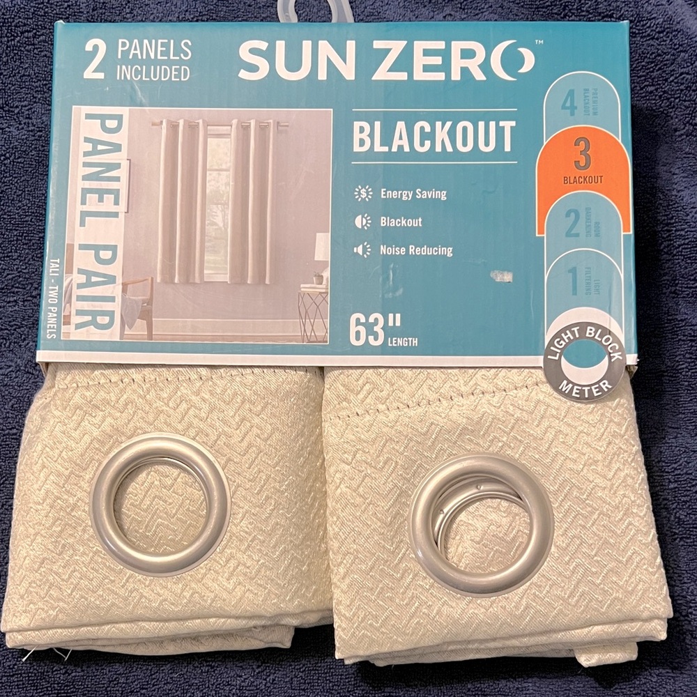 Sun Zero Tan Blackout Curtains